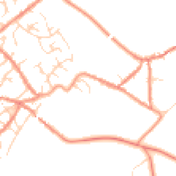 Daytime road noise heatmap for SK13 1GE