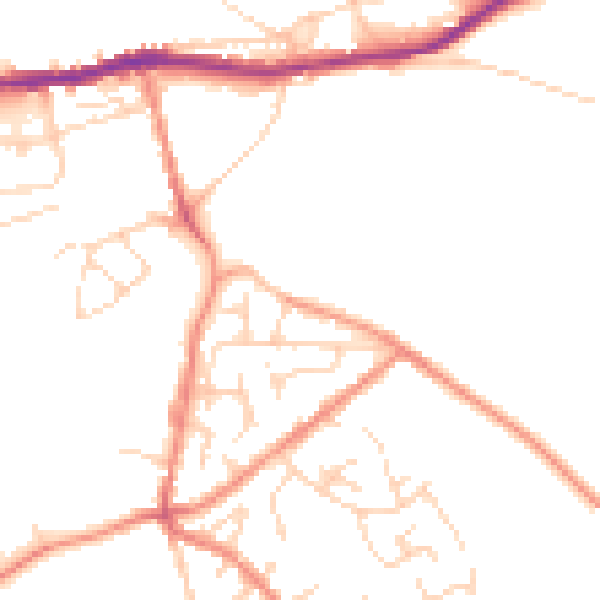Daytime road noise heatmap for SK13 1HJ