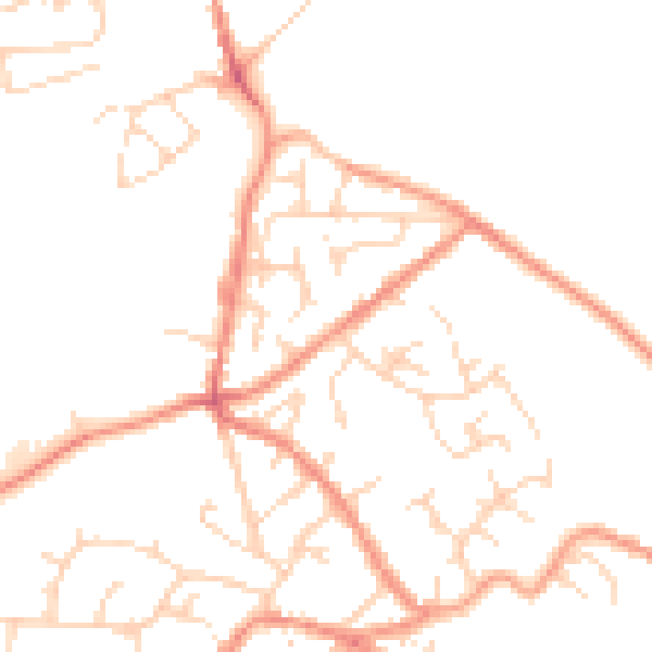Daytime road noise heatmap for SK13 1HL