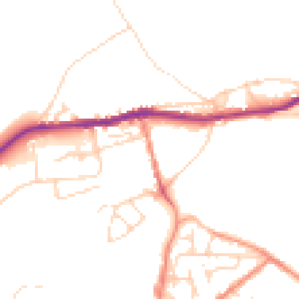Daytime road noise heatmap for SK13 1JN