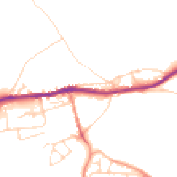 Daytime road noise heatmap for SK13 1JR
