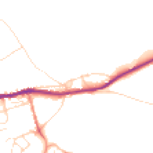 Daytime road noise heatmap for SK13 1JY