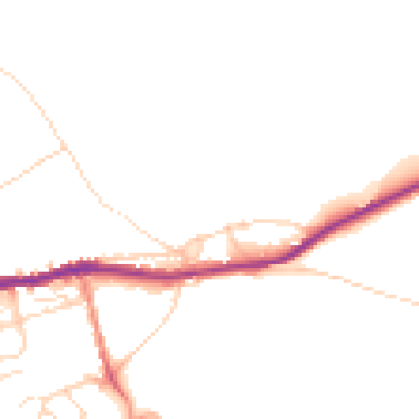 Daytime road noise heatmap for SK13 1LF