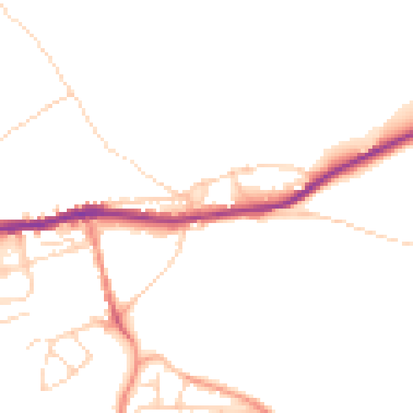 Daytime road noise heatmap for SK13 1LG