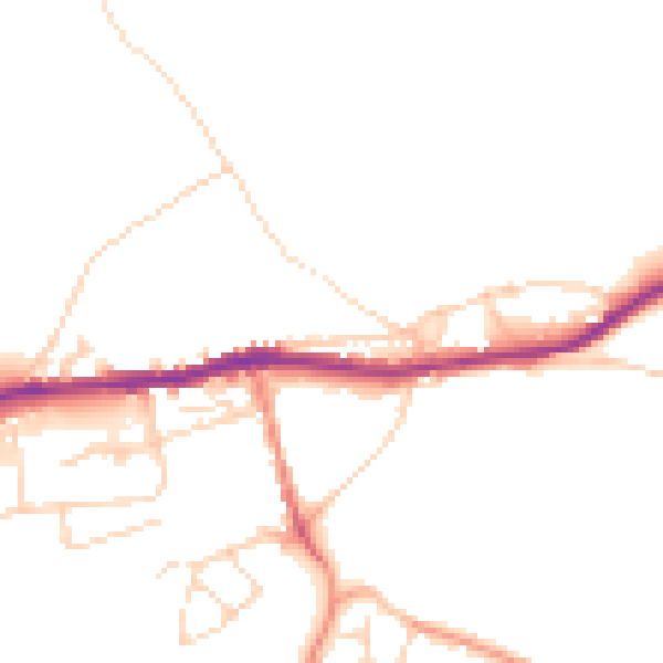 Daytime road noise heatmap for SK13 1LH