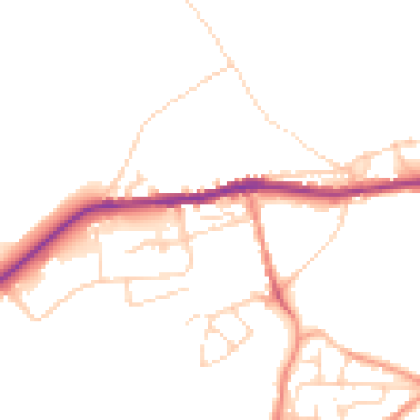 Daytime road noise heatmap for SK13 1LP