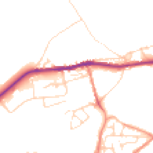 Daytime road noise heatmap for SK13 1LR