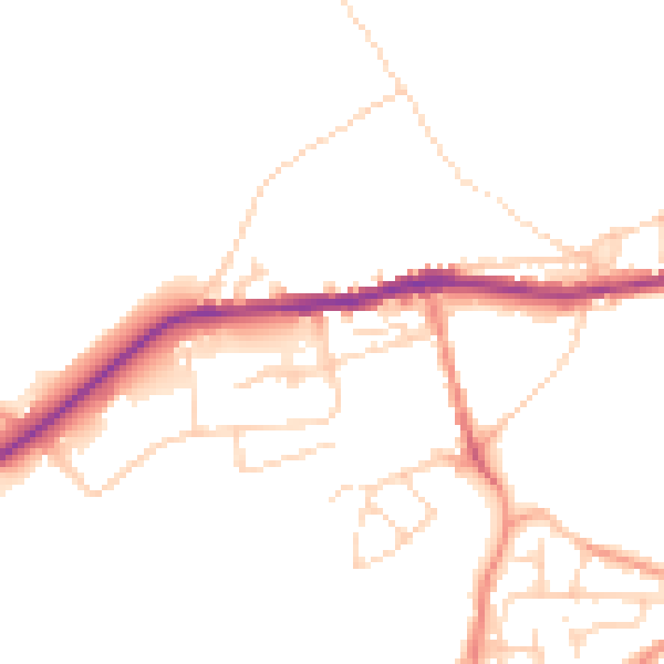 Daytime road noise heatmap for SK13 1LS