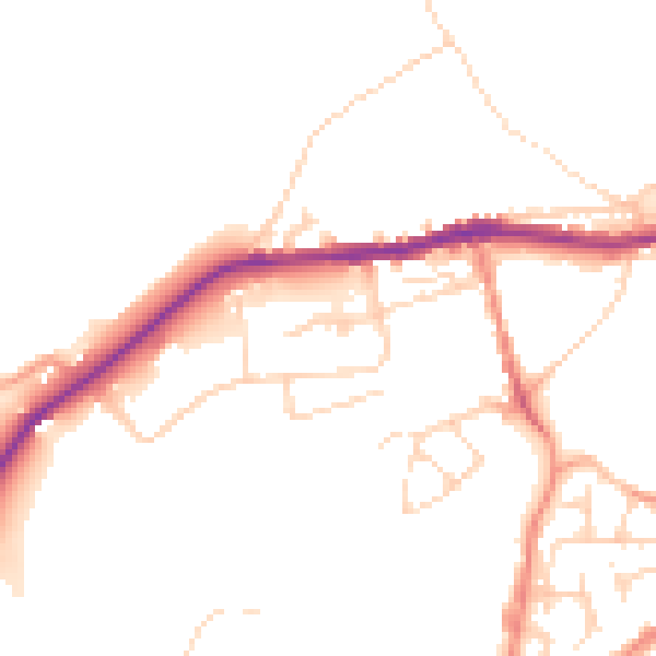 Daytime road noise heatmap for SK13 1LT