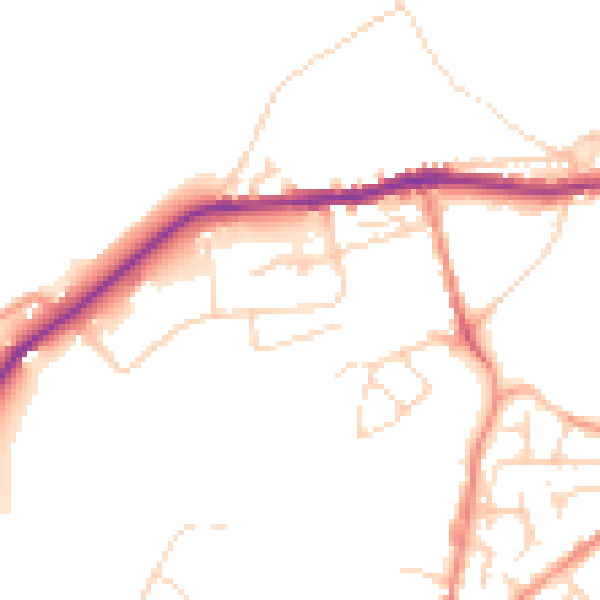 Daytime road noise heatmap for SK13 1LX