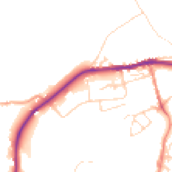 Daytime road noise heatmap for SK13 1NA