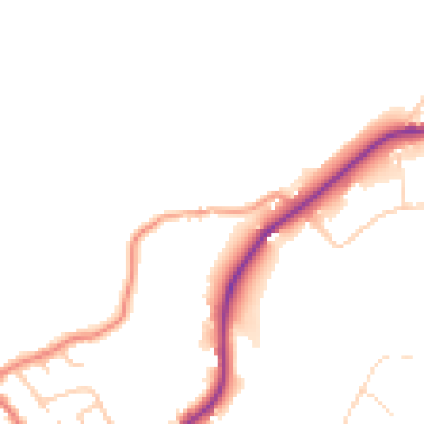 Daytime road noise heatmap for SK13 1ND