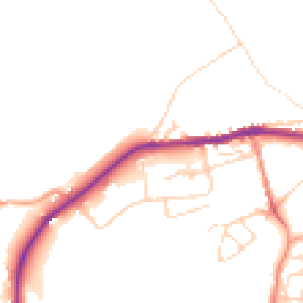 Daytime road noise heatmap for SK13 1NF