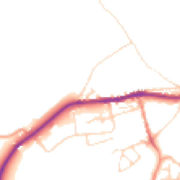 Daytime road noise heatmap for SK13 1NG