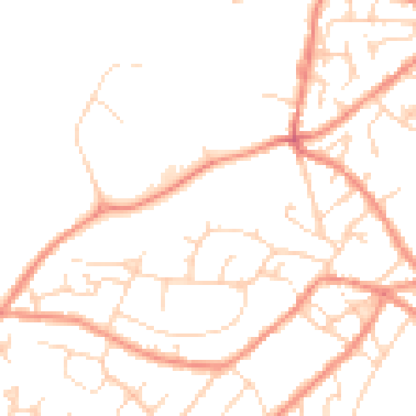Daytime road noise heatmap for SK13 1PD