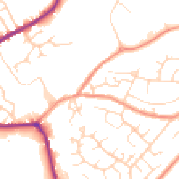 Daytime road noise heatmap for SK13 1PU