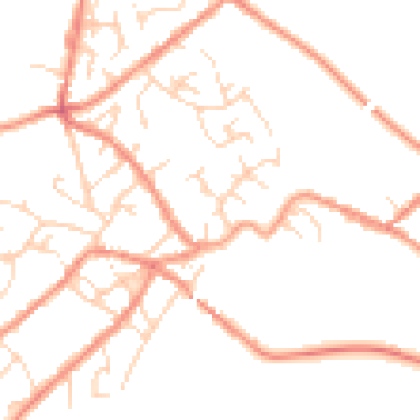 Daytime road noise heatmap for SK13 1QP