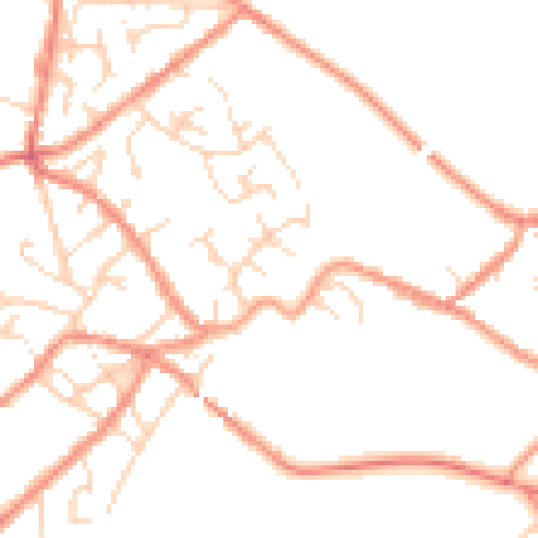 Daytime road noise heatmap for SK13 1QT