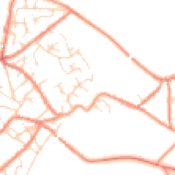 Daytime road noise heatmap for SK13 1QX