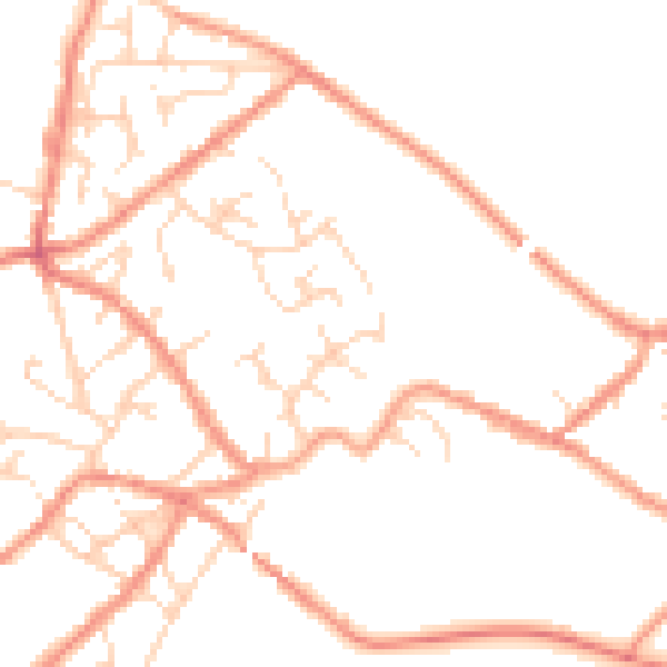 Daytime road noise heatmap for SK13 1QY