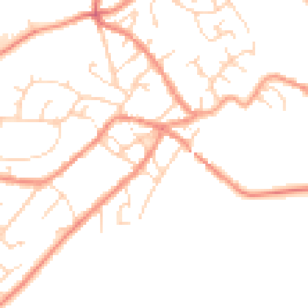 Daytime road noise heatmap for SK13 2AD