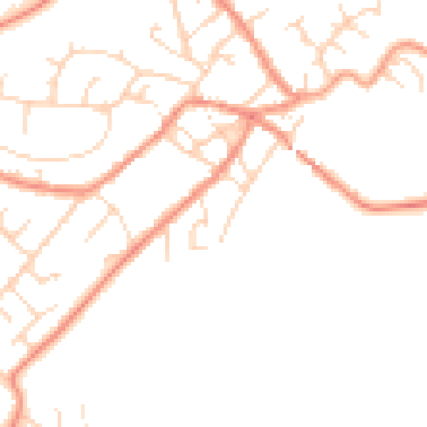 Daytime road noise heatmap for SK13 2BT
