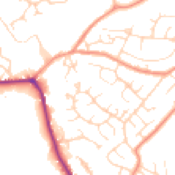 Daytime road noise heatmap for SK13 2EH