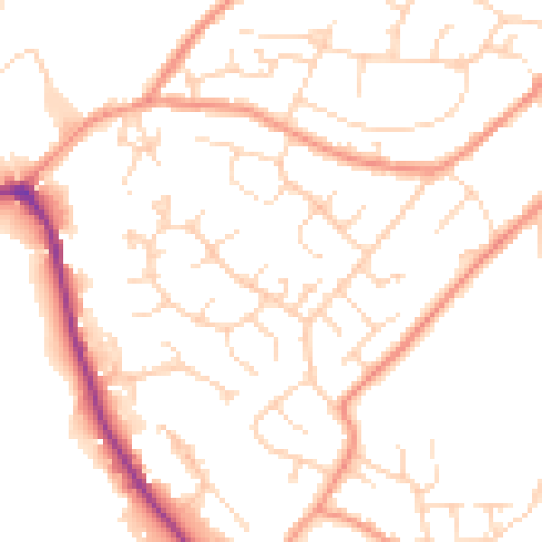Daytime road noise heatmap for SK13 2EW
