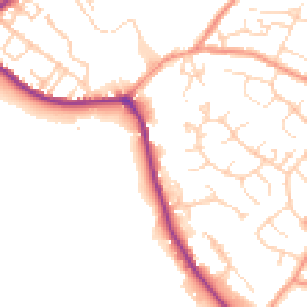 Daytime road noise heatmap for SK13 2NA
