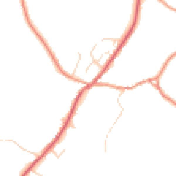 Daytime road noise heatmap for SK13 5EY