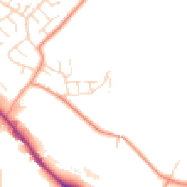 Daytime road noise heatmap for SK13 6AF
