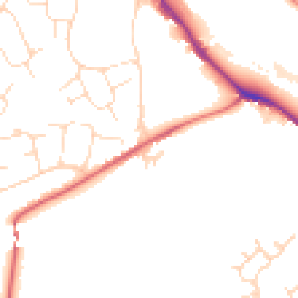 Daytime road noise heatmap for SK13 6DA