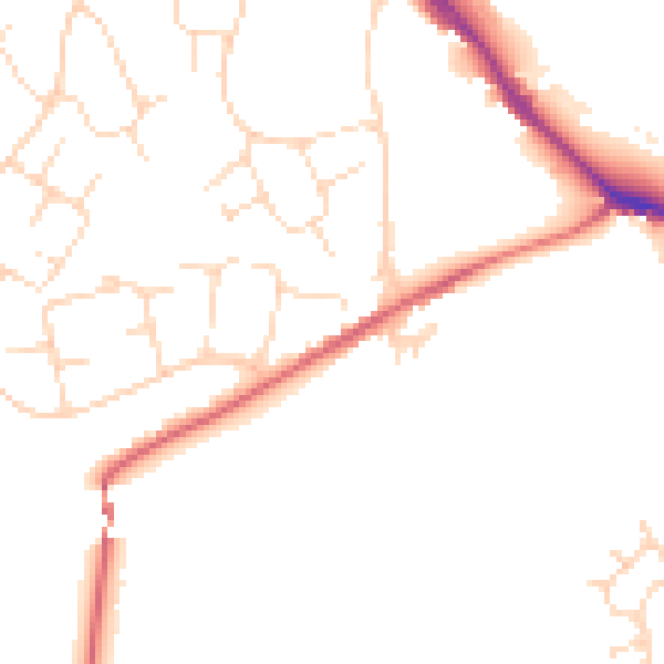 Daytime road noise heatmap for SK13 6EJ