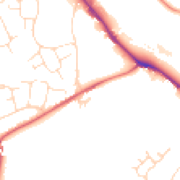 Daytime road noise heatmap for SK13 6EL