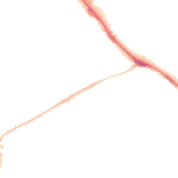 Night-time road noise heatmap for SK13 6EL