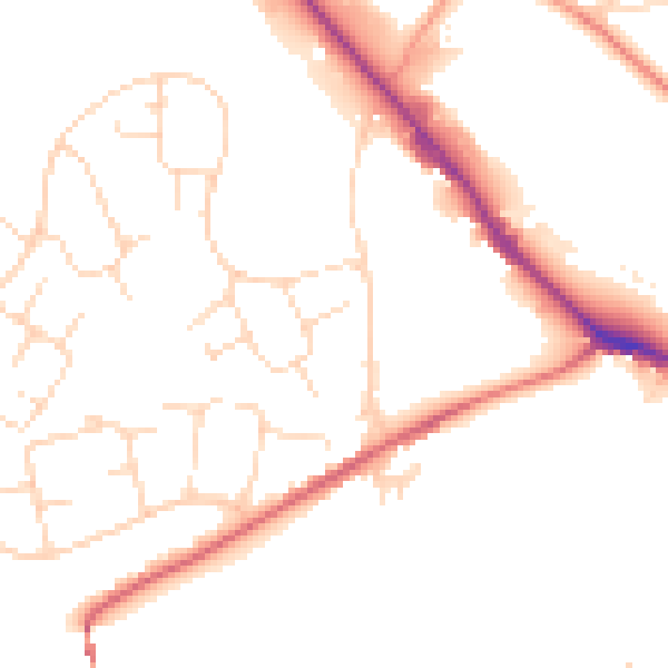 Daytime road noise heatmap for SK13 6HB