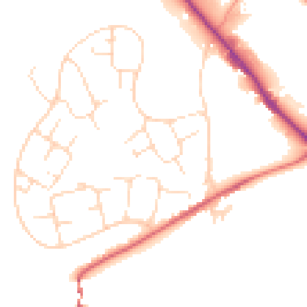 Daytime road noise heatmap for SK13 6HT