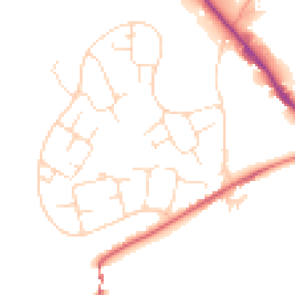 Daytime road noise heatmap for SK13 6HY