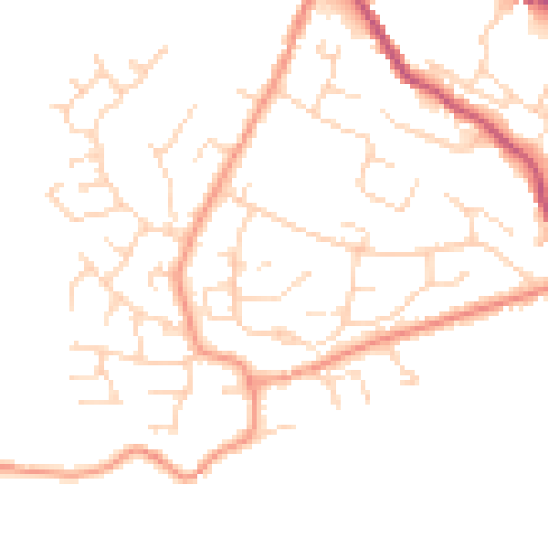 Daytime road noise heatmap for SK13 6NB