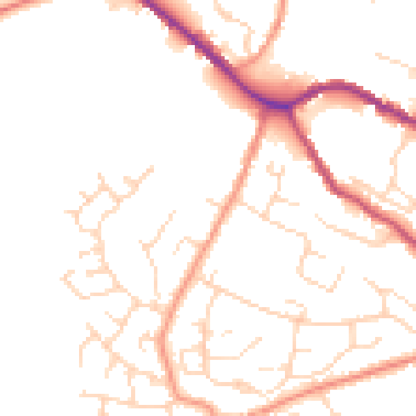 Daytime road noise heatmap for SK13 6NP