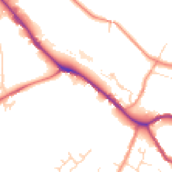 Daytime road noise heatmap for SK13 6NZ