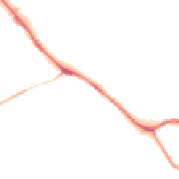 Night-time road noise heatmap for SK13 6NZ