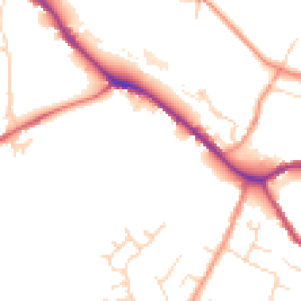 Daytime road noise heatmap for SK13 6PA