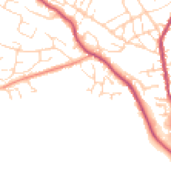 Daytime road noise heatmap for SK13 6PP