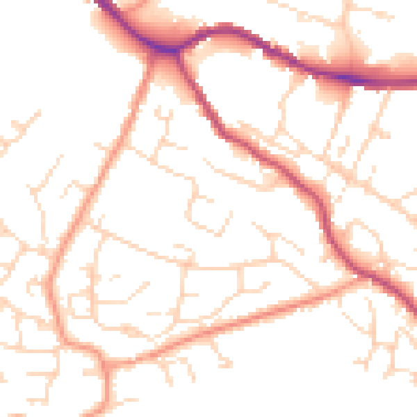 Daytime road noise heatmap for SK13 6PQ