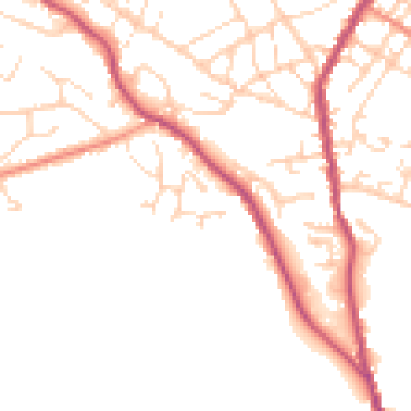 Daytime road noise heatmap for SK13 6PT