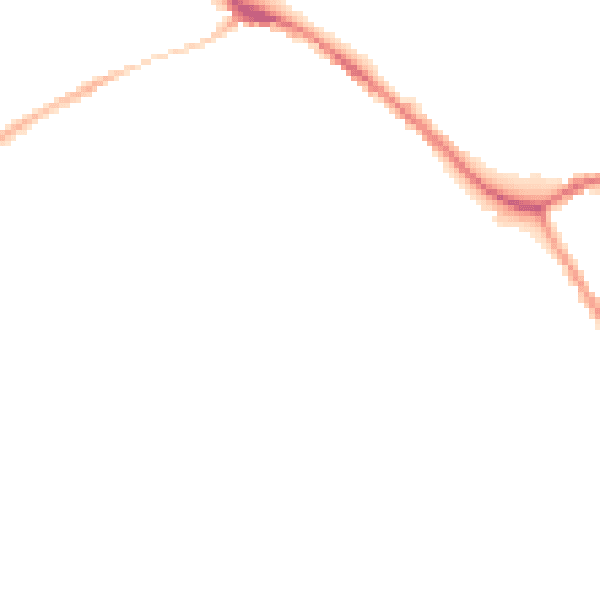 Night-time road noise heatmap for SK13 6QF