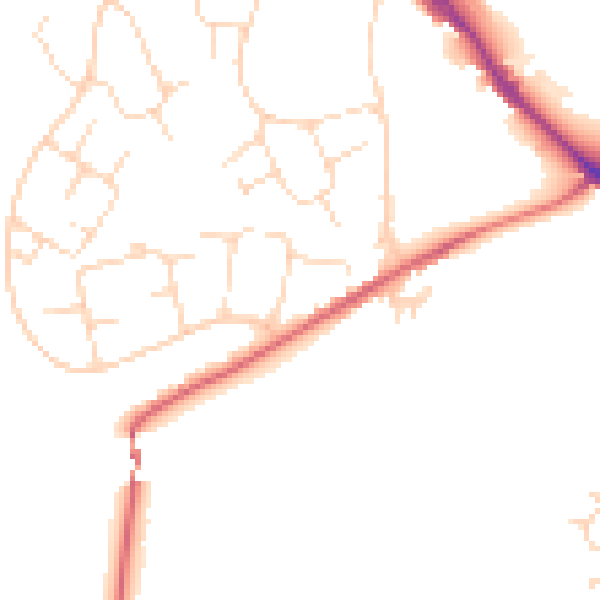 Daytime road noise heatmap for SK13 6TU