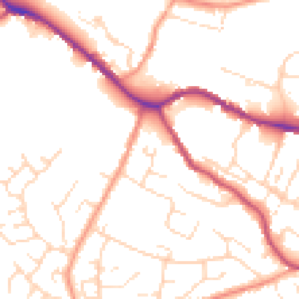 Daytime road noise heatmap for SK13 6UP
