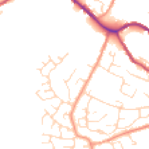 Daytime road noise heatmap for SK13 6YT
